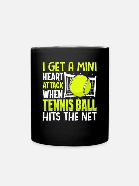 Tennisball Trifft Das Netz Lustige Sportspieler - Tasse einfarbig - Schwarz