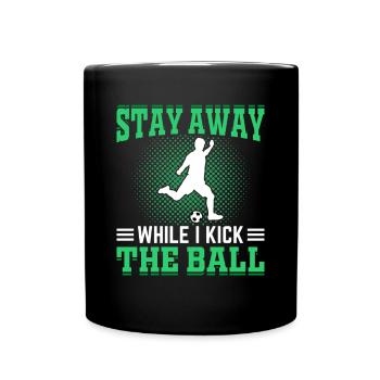 Restez à l’écart pendant que je frappe le ballon de football - Mug uni - noir - Devant
