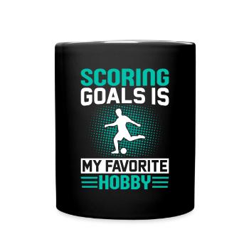 Buts Marquant Hobby Football préféré - Mug uni - noir - Devant