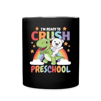 I'm ready to crush preschool kids T-Rex Polar Bear - Full Colour Mug - black - Front