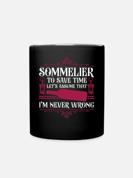 Sommelier Wine Drinking Tasting - Tasse einfarbig - Schwarz