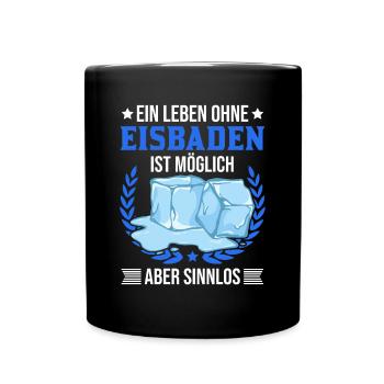 Eisbad Eisbaden Winterbad Eisschwimmen - Tasse einfarbig - Schwarz - Vorne