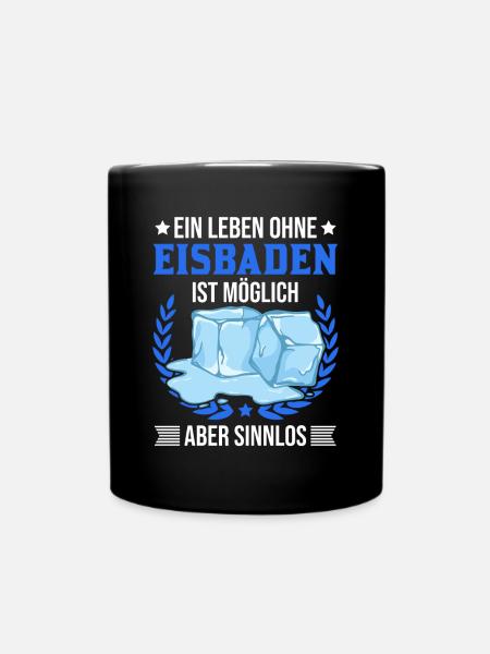 Eisbad Eisbaden Winterbad Eisschwimmen - Tasse einfarbig - Schwarz