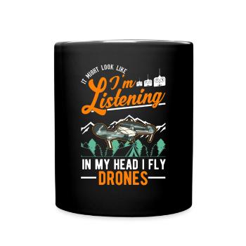 Drone Pilote Cadeau Drone Quadcopter - Mug uni - noir - Devant