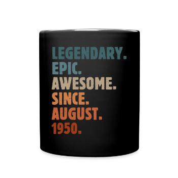 1950 August Vintage Birthday Gift - Full Colour Mug - black - Front