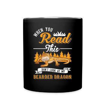 Bearded Dragon Pogona Gift - Full Colour Mug - black - Front