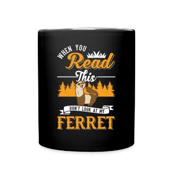 Ferret Lover Ferret Gift - Full Colour Mug - black - Front