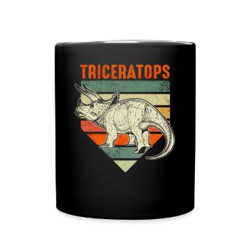 Triceratops Dinosaurs - Full Colour Mug - black - Front
