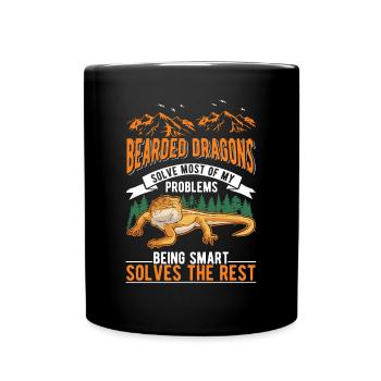 Bearded Dragon Pogona Gift - Full Colour Mug - black - Front