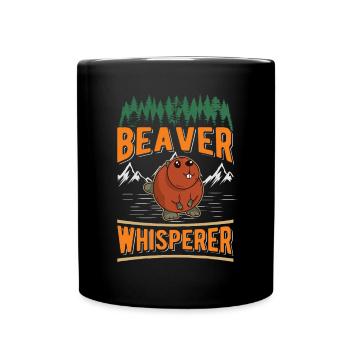 Biber Flüsterer Beaver Whisperer - Full Colour Mug - black - Front