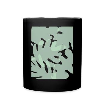 Dänische Pastell-Ästhetik-Blätter - Tasse einfarbig - Schwarz - Vorne