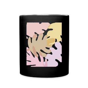 Feuilles pastel esthétiques danoises - Mug uni - noir - Devant