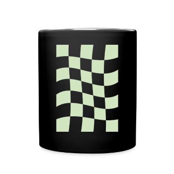 Esthétique pastel danoise à carreaux verts - Mug uni - noir - Devant