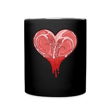 Meatcore Aesthetic Heart Weirdcore - Full Colour Mug - black - Front
