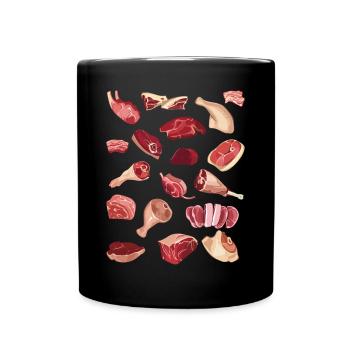 Meatcore Ästhetische Fleischsammlung - Tasse einfarbig - Schwarz - Vorne