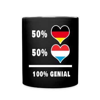 Allemagne et Luxembourg 100 % génie / cadeau - Mug uni - noir - Devant