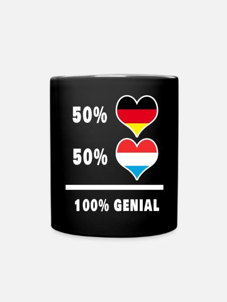 Germany and Luxembourg 100% Genius / gift - Full Colour Mug - black