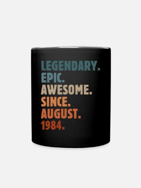 1984 August Vintage Jahrgang Geburtstag Geschenk - Tasse einfarbig - Schwarz