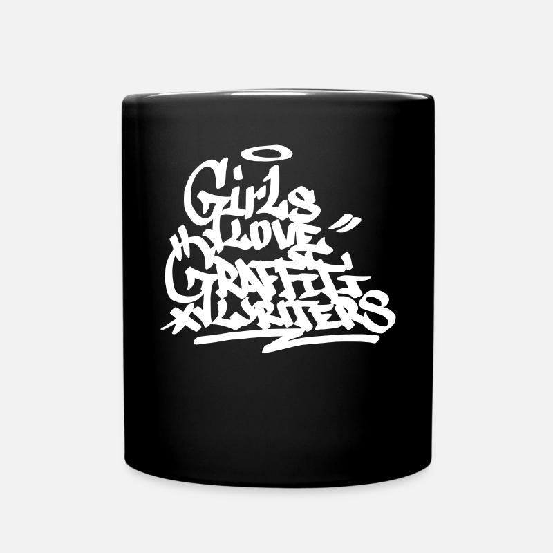 Mädchen lieben Graffiti -Schriftsteller Handstil H - Tasse einfarbig - Schwarz