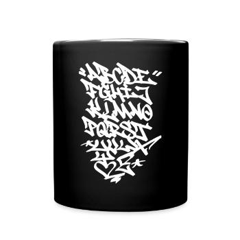 Graffiti Alphabet HandStyle Hip Hop Urban Lackieru - Tasse einfarbig - Schwarz - Vorne