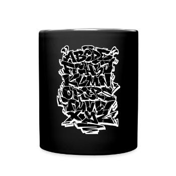 Graffiti Alphabet HandStyle Hip Hop Urban Lackieru - Tasse einfarbig - Schwarz - Vorne