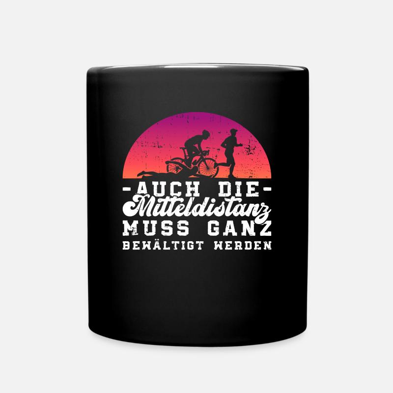 Triathlon Mitteldistanz Training Triathlet Lustig - Tasse einfarbig - Schwarz