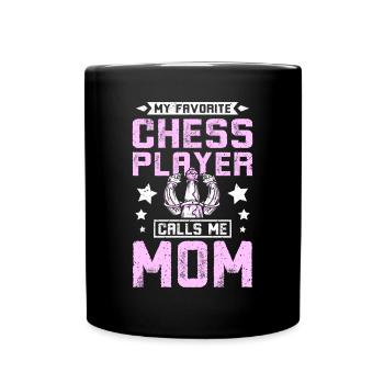 Mon joueur d'échecs préféré m'appelle maman - Mug uni - noir - Devant