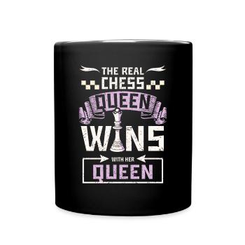 La vraie reine des échecs gagne avec sa reine - Mug uni - noir - Devant