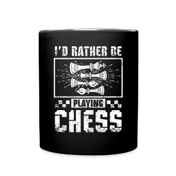 Je préfère jouer aux échecs - Mug uni - noir - Devant