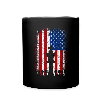 États-Unis drapeau américain Échecs - Mug uni - noir - Devant