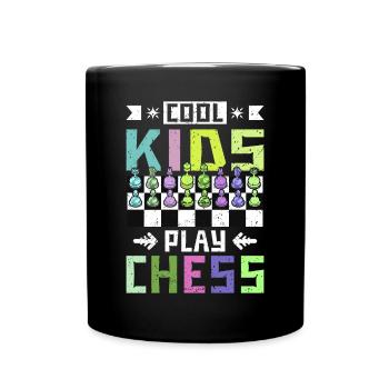 des enfants sympas jouent aux échecs - Mug uni - noir - Devant