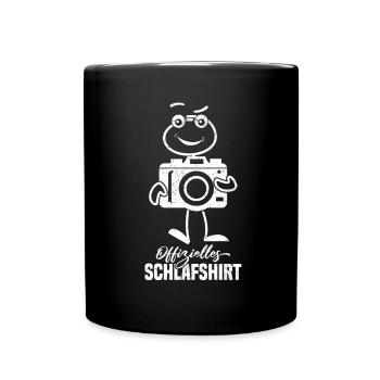 Offizielles Schlafshirt Fotograf Strichmännchen - Tasse einfarbig - Schwarz - Vorne