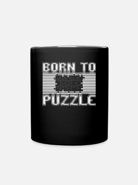 Puzzeln - Tasse einfarbig - Schwarz