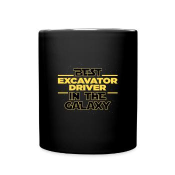 Best Excavator driver in the galaxy - Tasse einfarbig - Schwarz - Vorne