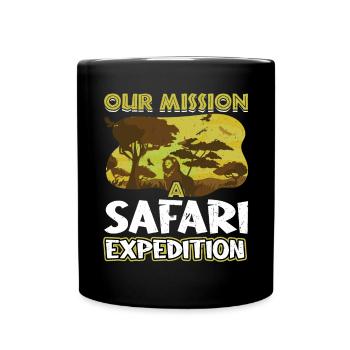 Unsere Mission Safari Expedition - Familiensafari - Tasse einfarbig - Schwarz - Vorne