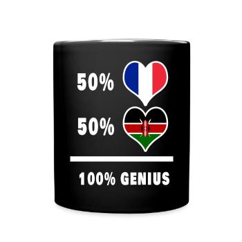 Das Genie Frankreich und Kenia / Geschenk - Tasse einfarbig - Schwarz - Vorne