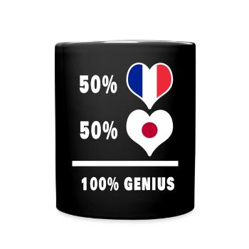 The France and Japan genius / gift - Full Colour Mug - black - Front