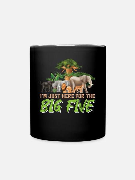 Ich Bin Nur Hier Für Die Big Five - Familiensafari - Tasse einfarbig - Schwarz