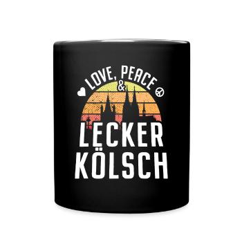 Amour Paix Lecker Kölsch Carnaval de Cologne Cathédrale de Cologne - Mug uni - noir - Devant