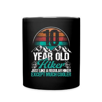 10 Birthday Hiking Mountains 10 Year Old Hiker - Tasse einfarbig - Schwarz - Vorne