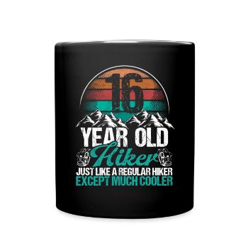 16 Birthday Hiking Mountains 16 Year Old Hiker - Tasse einfarbig - Schwarz - Vorne