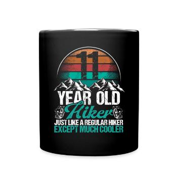 11 Birthday Hiking Mountains 11 Year Old Hiker - Tasse einfarbig - Schwarz - Vorne