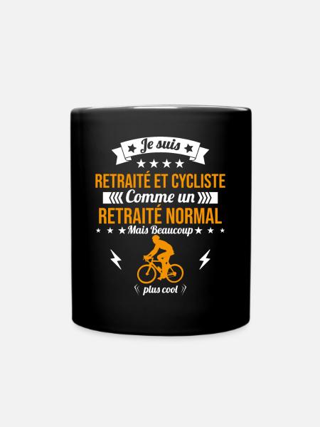 Retraité et cycliste - Cadeau Papy cycliste - Mug uni - noir