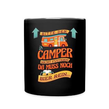 Wohnmobil-Camper Reisemobil Zubehör Camping und - Tasse einfarbig - Schwarz - Vorne
