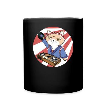 Musique Disc Jockey DJ Vinyl Turntable Japon - Mug uni - noir - Devant