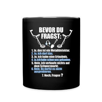 Sondengänger Zubehör Sondler sondeln - Tasse einfarbig - Schwarz - Vorne