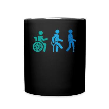 Amputation Fauteuil roulant Handicapé Amputé Amputé - Mug uni - noir - Devant