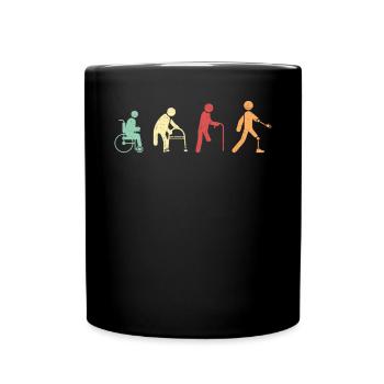 Amputationsrollstuhl Behinderter Amputierter Amputierter - Tasse einfarbig - Schwarz - Vorne