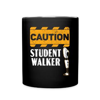 Attention Étudiant Walker Amputé Amputé - Mug uni - noir - Devant