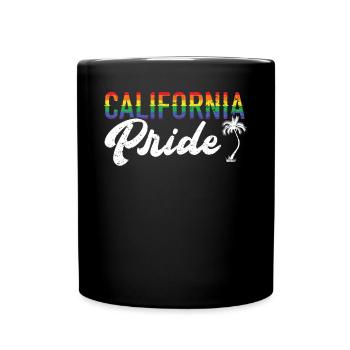 California Pride LGBTQ America Californian USA - Full Colour Mug - black - Front
